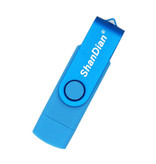 ShanDian Unidad flash de alta velocidad de 128 GB - Tarjeta de memoria USB y USB-C Stick - Azul claro