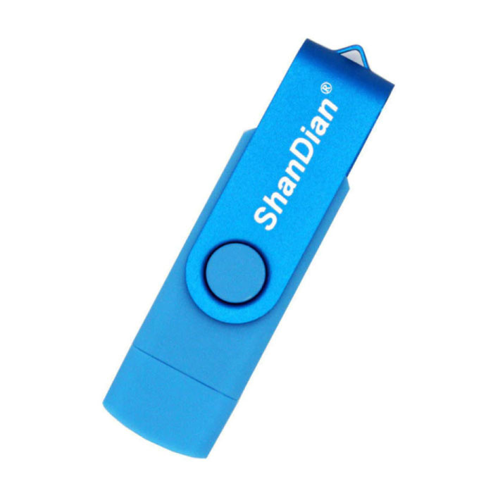 High Speed Flash Drive 4GB - USB and USB-C Stick Memory Card - Light Blue