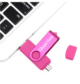 ShanDian High Speed Flash Drive 128GB - USB and USB-C Stick Memory Card - Orange