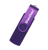 ShanDian Hochgeschwindigkeits-Flash-Laufwerk 128 GB - USB- und USB-C-Stick-Speicherkarte - Lila