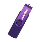 ShanDian Unidad flash de alta velocidad de 64 GB - Tarjeta de memoria USB y USB-C Stick - Púrpura