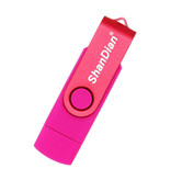 ShanDian Unidad flash de alta velocidad de 128 GB - Tarjeta de memoria USB y USB-C Stick - Rosa