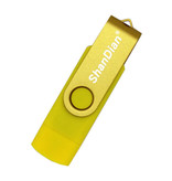 ShanDian High Speed Flash Drive 128GB - USB and USB-C Stick Memory Card - Yellow