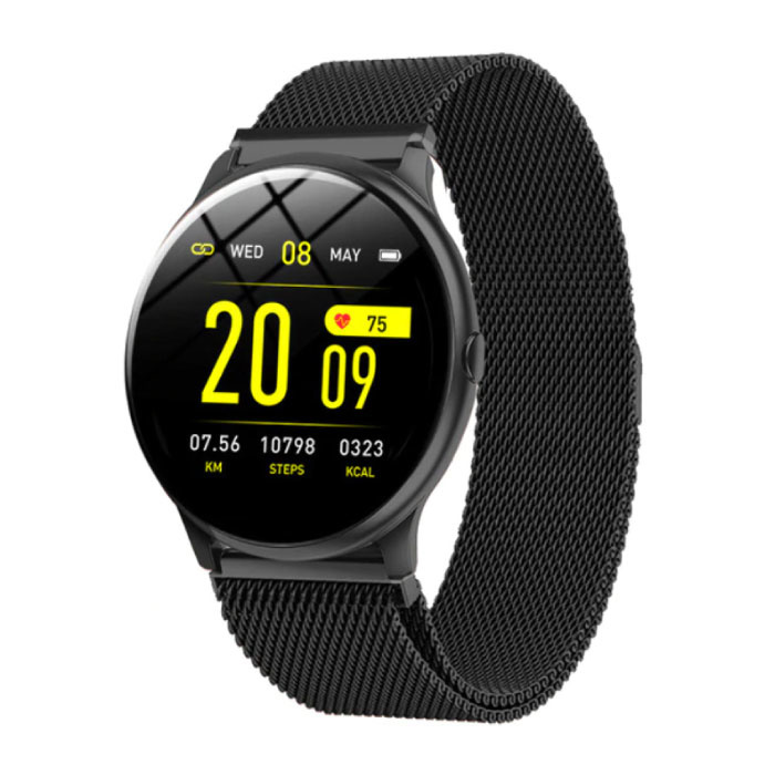 2020 Modesport Smartwatch Fitness Sport Aktivität Tracker Smartphone Uhr iOS Android - Schwarz