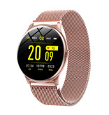 Lige 2020 Moda Sport Smartwatch Fitness Sport Activity Tracker Smartfon Zegarek iOS Android - Różowe złoto