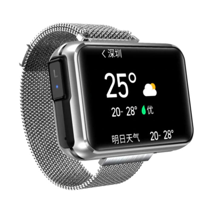 T91 Smartwatch Pantalla ancha con auriculares inalámbricos - Pantalla de 1,4 pulgadas - Smartband Fitness Tracker Reloj de actividad deportiva iOS Android Silver