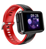 Lemfo T91 Smartwatch Wide Display with Wireless Earpieces - 1.4 Inch Screen - Smartband Fitness Tracker Sport Activity Watch iOS Android Red