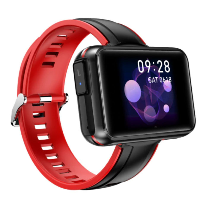 T91 Smartwatch Wide Display with Wireless Earpieces - 1.4 Inch Screen - Smartband Fitness Tracker Sport Activity Watch iOS Android Red