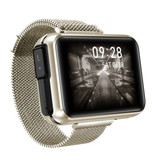 Lemfo Smartwatch T91 z szerokim wyświetlaczem i bezprzewodowymi słuchawkami – ekran 1,4 cala – smartband fitness tracker sportowy zegarek do aktywności iOS Android metal srebrny