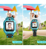 Lemfo Q19 Reloj inteligente para niños con rastreador GPS Reloj inteligente con banda inteligente 2G IPS iOS Android Azul