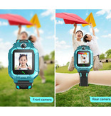 Lemfo Q19 Smartwatch dla dzieci z GPS Tracker Smartband 2G Smartband Zegarek IPS iOS Android Niebieski