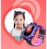 Lemfo Montre intelligente pour enfants Q19 avec GPS Tracker 2G Smartband Montre pour smartphone IPS iOS Android Bleu