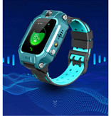 Lemfo Q19 Smartwatch dla dzieci z GPS Tracker Smartband 2G Smartband Zegarek IPS iOS Android Niebieski