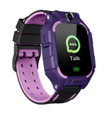 Lemfo Q19 Smartwatch dla dzieci z GPS Tracker Smartband 2G Smartband Zegarek IPS iOS Android Fioletowy