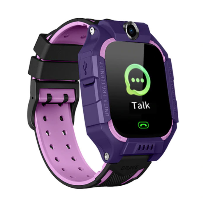 Q19 Kids Smartwatch with GPS Tracker 2G Smartband Smartphone Watch IPS iOS Android Purple