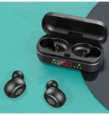 BLZK Drahtlose V8-Ohrhörer - True Touch Control TWS-Kopfhörer Bluetooth 5.0 Wireless Ear Buds Ohrhörer Ohrhörer Schwarz