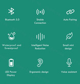 ZNP Auricolari wireless - Auricolari TWS Bluetooth 5.0 Auricolari wireless Auricolari Auricolari neri