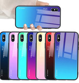 Stuff Certified® Custodia per iPhone X sfumata - TPU e vetro 9H - Cover lucida antiurto Cas TPU blu