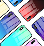 Stuff Certified® Custodia per iPhone X sfumata - TPU e vetro 9H - Cover lucida antiurto Cas TPU blu