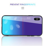 Stuff Certified® Étui iPhone X Gradient - TPU et verre 9H - Étui brillant antichoc Cas TPU Bleu