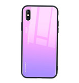 Stuff Certified® Etui Gradient do iPhone'a XR - TPU i szkło 9H - Odporne na wstrząsy błyszczące etui pokrowiec Cas TPU w kolorze różowym