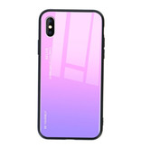 Stuff Certified® iPhone XS Max Case Gradient - TPU and 9H Glass - Shockproof Glossy Case Cover Cas TPU Pink