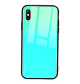 Stuff Certified® Etui Gradient do iPhone'a XR - TPU i szkło 9H - Wstrząsoodporne błyszczące etui pokrowiec Cas TPU w kolorze zielonym