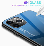 Stuff Certified® iPhone 11 Pro Max Hoesje Gradient - TPU en 9H Glas - Shockproof Glossy Case Cover Cas TPU Blauw