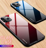 Stuff Certified® iPhone 12 Case Gradient - TPU und 9H Glas - Stoßfeste, glänzende Hülle Cas TPU Blue