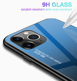 Stuff Certified® Gradiente de carcasa para iPhone 12 Mini - TPU y vidrio 9H - Carcasa brillante a prueba de golpes Cas TPU Azul
