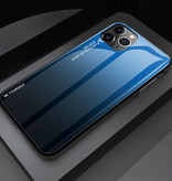Stuff Certified® Coque iPhone 12 Pro Gradient - TPU et Verre 9H - Coque Antichoc Brillante Cas TPU Bleu