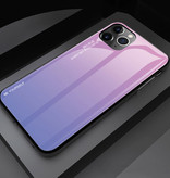 Stuff Certified® Etui Gradient do iPhone'a 12 Pro - TPU i szkło 9H - Odporne na wstrząsy błyszczące etui pokrowiec Cas TPU w kolorze różowym