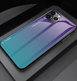 Stuff Certified® iPhone 12 Pro Max Hoesje Gradient - TPU en 9H Glas - Shockproof Glossy Case Cover Cas TPU Blauw