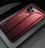 Stuff Certified® iPhone 12 Mini Case Gradient - TPU und 9H Glas - Stoßfeste, glänzende Hülle Cas TPU Rot