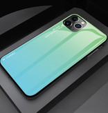 Stuff Certified® Etui Gradient do iPhone'a 12 Pro Max - TPU i szkło 9H - Wstrząsoodporne błyszczące etui pokrowiec Cas TPU w kolorze zielonym
