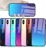 Stuff Certified® iPhone 7 Plus Case Gradient - TPU und 9H Glas - Stoßfeste, glänzende Hülle Cas TPU Pink