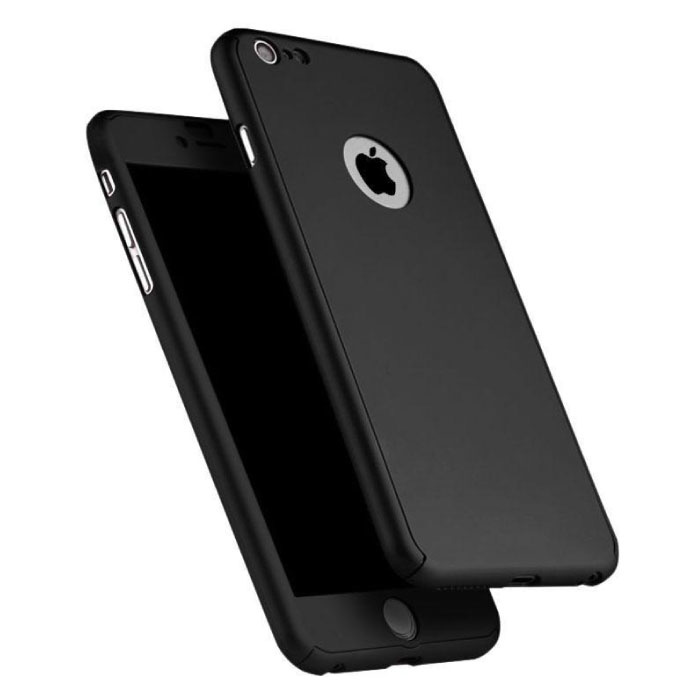 iPhone 8 Plus 360 ° Vollabdeckung - Ganzkörperhülle + Displayschutzfolie Schwarz