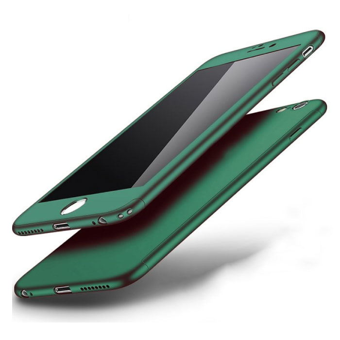 iPhone SE (2016) 360°  Full Cover - Full Body Case Hoesje + Screenprotector Groen