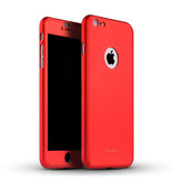 Stuff Certified® iPhone 6S Plus 360 ° Full Cover - Full Body Case Case + Screen protector Red