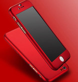 Stuff Certified® iPhone 8 360 ° Full Cover - Funda de cuerpo completo + protector de pantalla Rojo