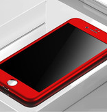 Stuff Certified® Carcasa completa 360 ° para iPhone 5S - Funda de cuerpo entero + protector de pantalla Rojo