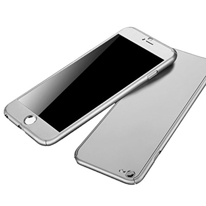 iPhone 6 360 ° Full Cover - Coque Full Body + Protecteur d'écran Blanc