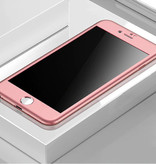 Stuff Certified® Carcasa completa 360 ° para iPhone XS - Funda de cuerpo entero + protector de pantalla Rosa