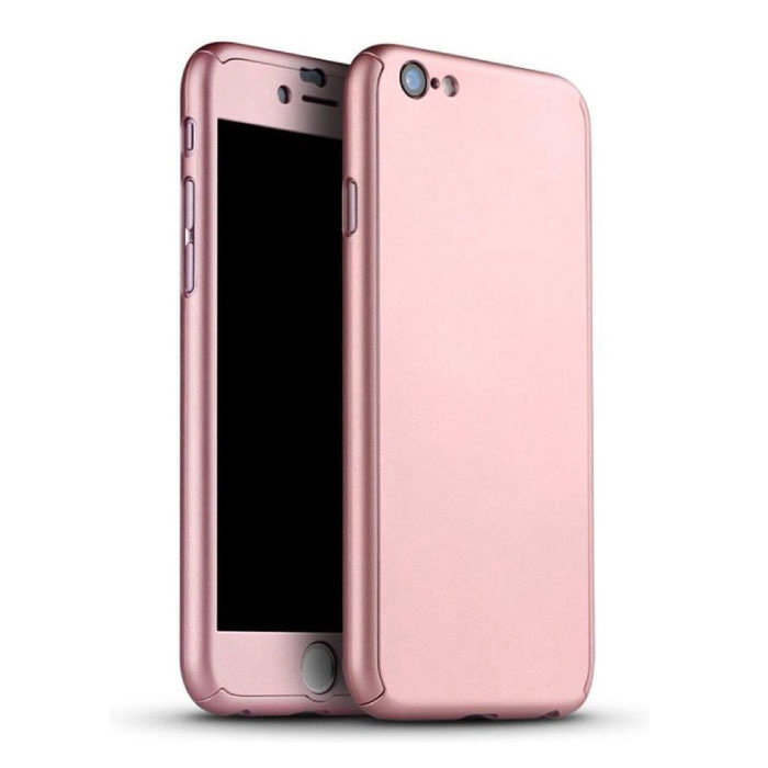 Stuff Certified® iPhone 12 Pro 360 ° Full Cover - Full Body Case + folia na ekran Różowy