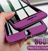 Stuff Certified® Carcasa completa 360 ° para iPhone 12 Pro - Carcasa de cuerpo completo + Protector de pantalla Morado