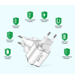 OLAF Dual 2x Port USB Plug Charger - 2.1A Wall Charger Wallcharger AC Home Charger Adapter White
