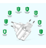 OLAF Dual 2x Port USB Stekkerlader - 2.1A Muur Oplader Wallcharger AC Thuislader Adapter Wit