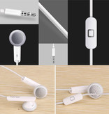 Huawei AM110 Wired Earphones Eartjes Ecouteur Earphones with Microphone White