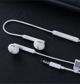 Huawei Honor AM115 Ohrhörer mit Mikrofon und Bedienelementen - 3,5 mm AUX Earbuds Wired Earphones Earphone White