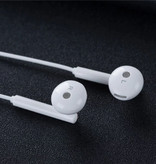 Huawei Honor AM115 Ohrhörer mit Mikrofon und Bedienelementen - 3,5 mm AUX Earbuds Wired Earphones Earphone White